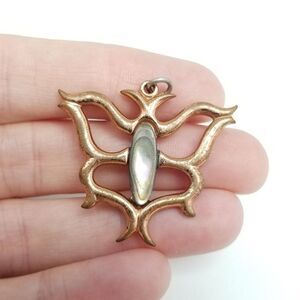 Vintage Butterfly Pendant, Copper Color, Retro 70s Style Charm, Estate